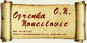 Ozrenka Momčilović vizit kartica